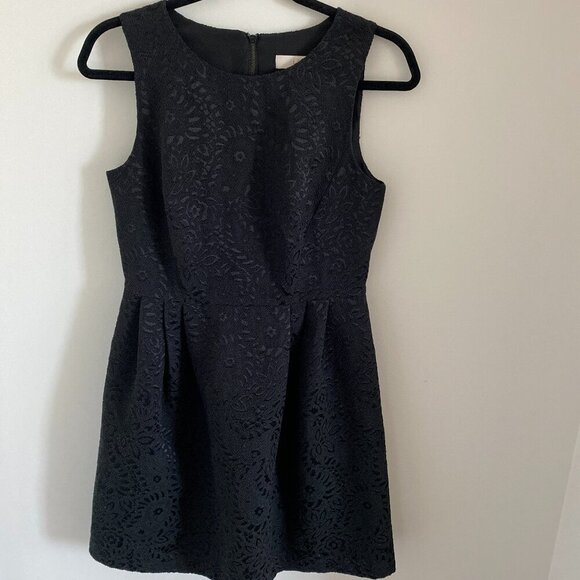 LOFT Mini Dress Jacquard Paisley Fit Flare style 347063 Sz 4 - Picture 1 of 7